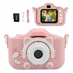 Cmara De Fotos Digital Infantil Con Memoria 32gb Incluida Rosado