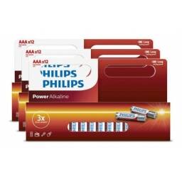 Pilas Alcalinas Philips AAA Caja X 12 Unidades.