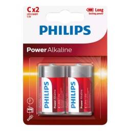 Pack X 2 Pila Alcalina C Philips.