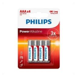 Pila alcalina Philips AAA x 4