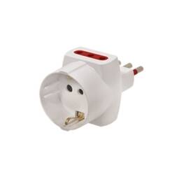 Adaptador schuko a dos 3 en linea
